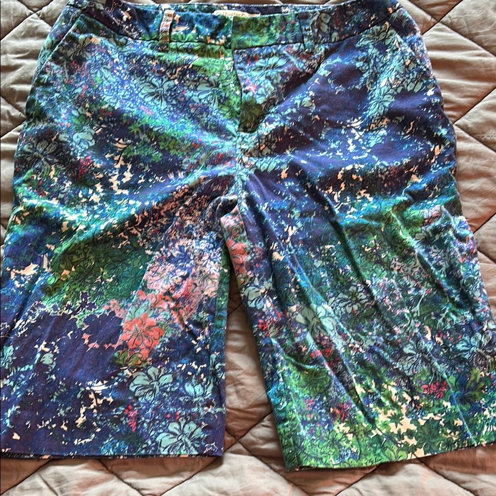 Coldwater Creek Blue and Green Flat Front Shorts